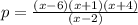 p= \frac {(x-6)(x+1)(x+4)}{(x-2)}