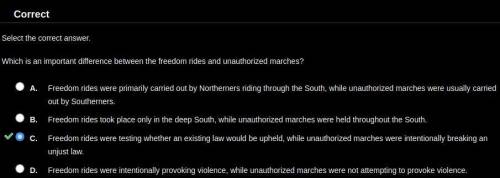What is an important difference between the freedom rides and unauthorized marches?