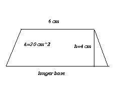 The area of a trapezoid is 30 square centimeters. the height is 4 centimeters. the shorter base meas