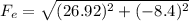 F_{e} = \sqrt{(26.92)^{2}+{(-8.4)^{2} }