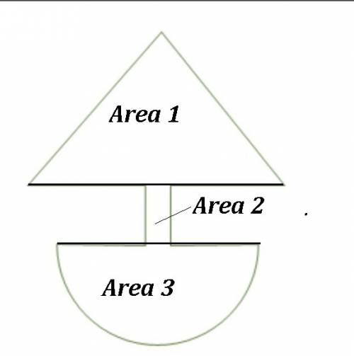 How can you decompose the composite figure to determine its area?   as three triangles and a circle