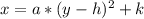 x = a*(y-h)^{2}+k