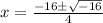 x=\frac{-16\pm \sqrt{-16}}{4}