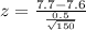 z=\frac{7.7-7.6}{\frac{0.5}{\sqrt{150}}}