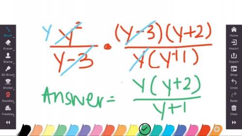 What is the product in simplest form?  state any restrictions on the variable.  show your work. y^2/