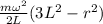\frac{m\omega^2}{2L} ( 3L^2-r^2)