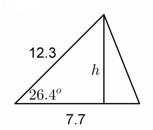 Find the area of triangle abc with the given parts. round to the nearest whole number. a = 26.4° b =