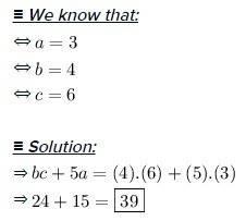 1. evaluatebc+5awhena=3,b=4,andc=­6