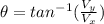 \theta = tan^{-1} (\frac{V_{y}}{V_{x}})