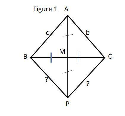 In △abc the median am is extended to ray am and point p on am is taken so that pm=am. what is the di