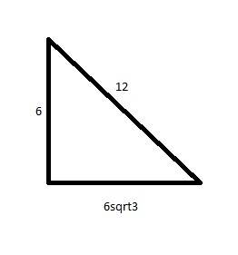 One leg of a right triangle measures 6 inches. the remaining leg measures 6sqrt3 inches. what is the