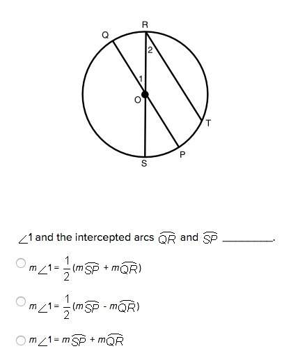 Choose an equation for the relationship between the measures of the angles and arcs.