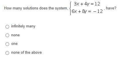 How many solutions does the system (picture) have?