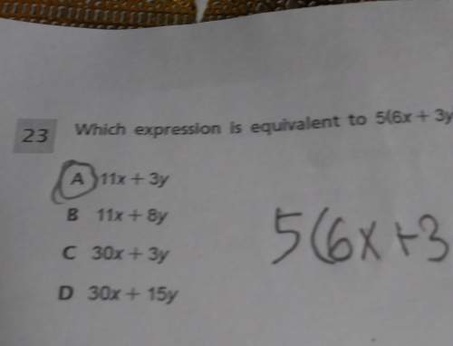 Expression is equivalent to 5(6x+3y)