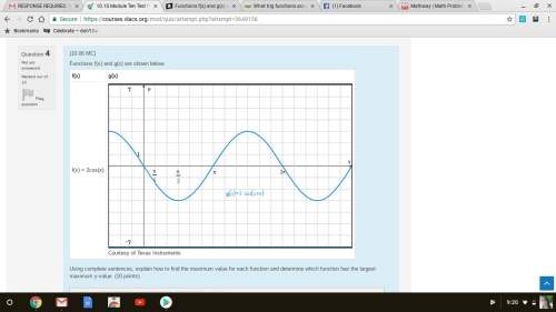 Functions f(x) and g(x) are shown below: f(x) = 2cos(x) courtesy of texas instruments using comple