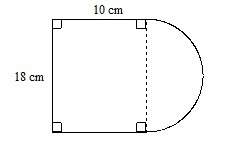 The drawing is composed of a rectangle and a semicircle. find the area of the figure to the nearest