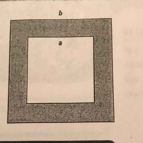 Write an expression for the shaded area between the two squares