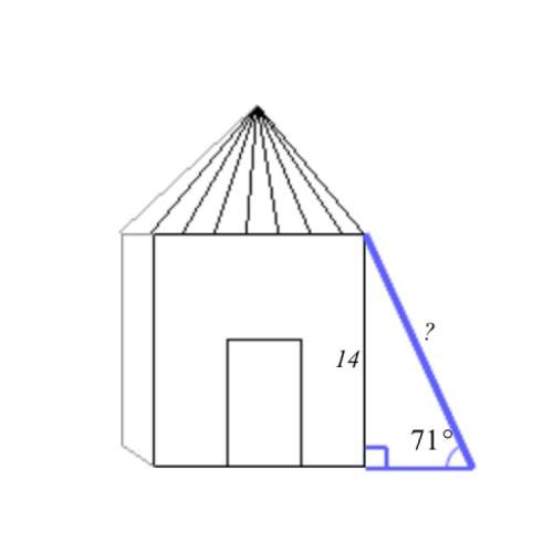 Aladder leans against the side of a house. the angle of elevation of the ladder is 71 degrees and th