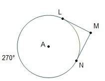 In the diagram of circle a, what is m∠lmn?