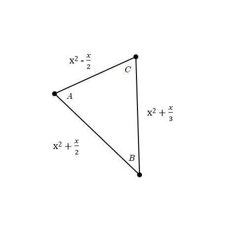 If x equals 6, what is the order of the angles from smallest to largest degree?