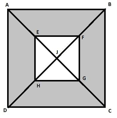 Geometry question: abcd and efgh are squares. if jh = 4 cm and jc = 9 cm, then what is the area of