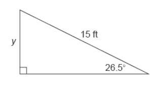 What is the value of y in the triangle? enter your answer in the box. round your final answer to th