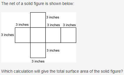 The net of a solid figure is shown below: four squares are shown side by side in a row. the second