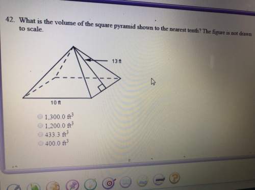 What is the volume of the square pyramid to the nearest tenth? answers are as listed in pic