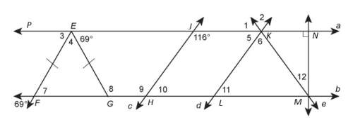 1. given a || b , c || d, and . find the measure of angles 1 through 12 in the complex figure.