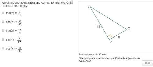 Which trigonometric ratios are correct for triangle xyz? check all that apply.