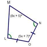 Angle n measures 96 degrees, find the value of x.