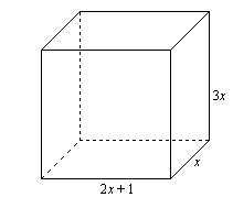 Find the volume of the three-dimensional figure in terms of x. show all your work for full credit.&lt;