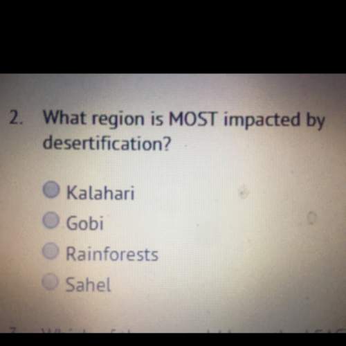 What region is most impacted by desertification ? a) kalahari b) gobi c)rainforest d)sahel you