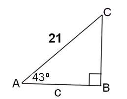 In the triangle below, determine the value of c.