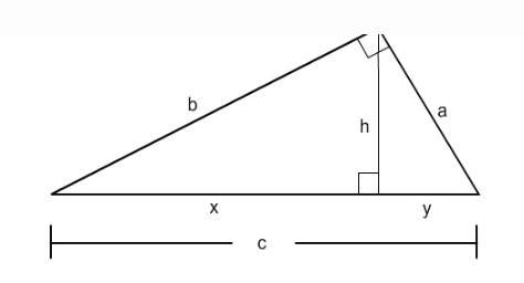 Refer to the figure to complete the proportion. a/c=h/? c y b x