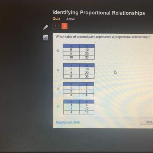 Which table of ordered pairs represents a proportional relationship