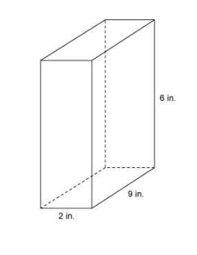What is the volume of the right rectangular prism? 17 in³ 68 in³ 108 in³ 168 in³