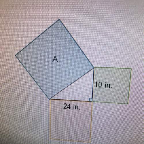 Which expression is equivalent to the area of square a, in square inches? a). 1/2(10)(24) b). 10(24