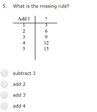 Me with problem 5 of patterns and relationships btw im thinking the answer is add 3 but just to make