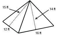What is the total surface area of the rectangular pyramid below? ( see attached picture) 404 square