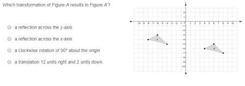 Which transformation of figure a results in figure a'? a reflection across the y-axis a reflection