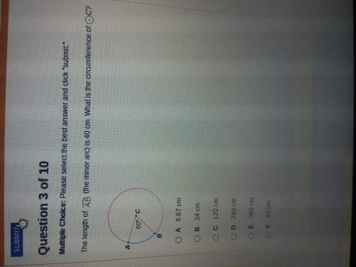 Length of ab the minor arc is 40 cm what is the circumference of c?