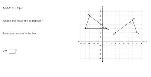 Lmn≅pqr what is the value of x in degrees? enter your answer in the box. x = °