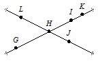 Which is a set of collinear points? a. g,h,l b. h,l,g c. g,i. k d. k,j,g