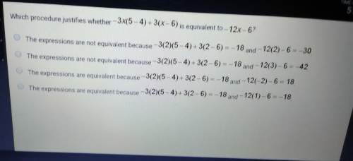 Which picture justifies wheather -3x(5-4)+3(x-6) is equivalent to -12x-6