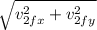 \sqrt{ v_{2fx}^2 + v_{2fy}^2 }