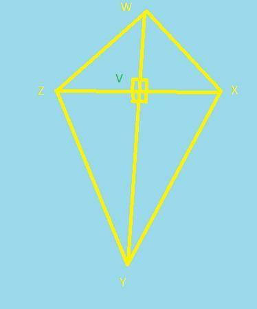 Irealy need !   a kite’s diagonals wy and zx intersect at point v. which of the following are true?