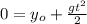 0=y_{o}+\frac{gt^{2}}{2}