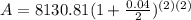 A=8130.81(1+\frac{0.04}{2})^{(2)(2)}