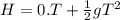 H = 0.T + \frac{1}{2}gT^{2}